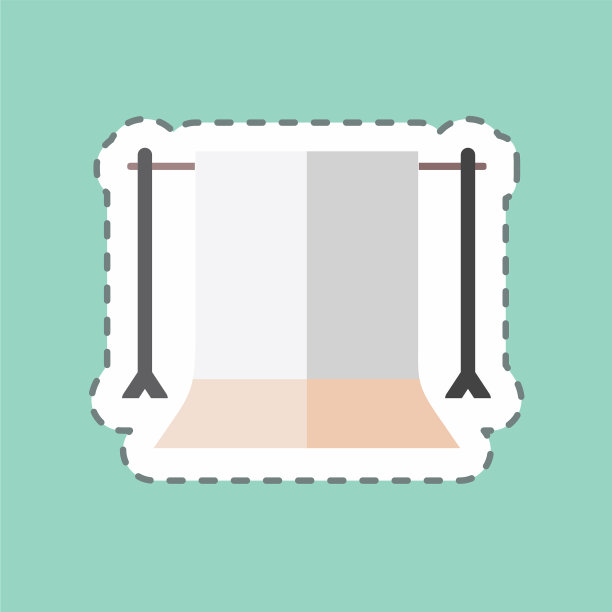 背站贴纸在潮流线剪孤立上图片下载