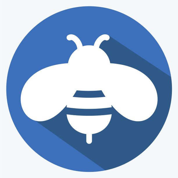 蜜蜂图标在时尚长影风格孤立上图片下载