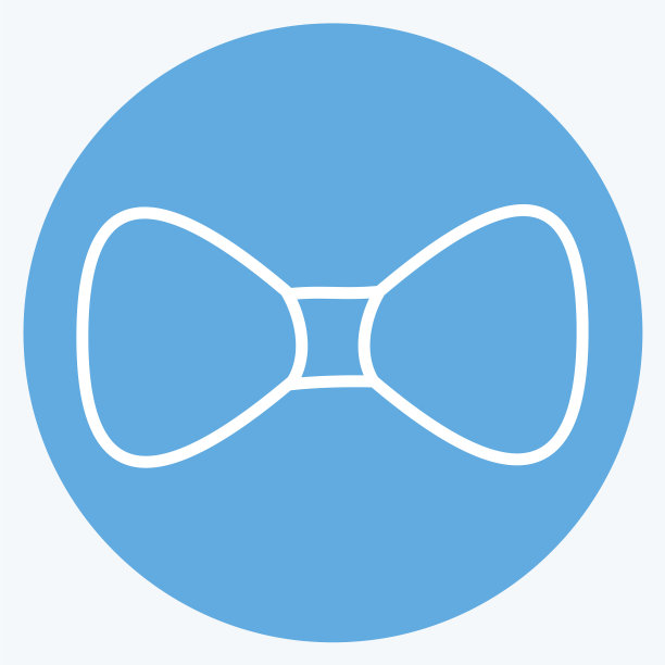 领结图标在时尚的蓝色眼睛的风格孤立图片下载