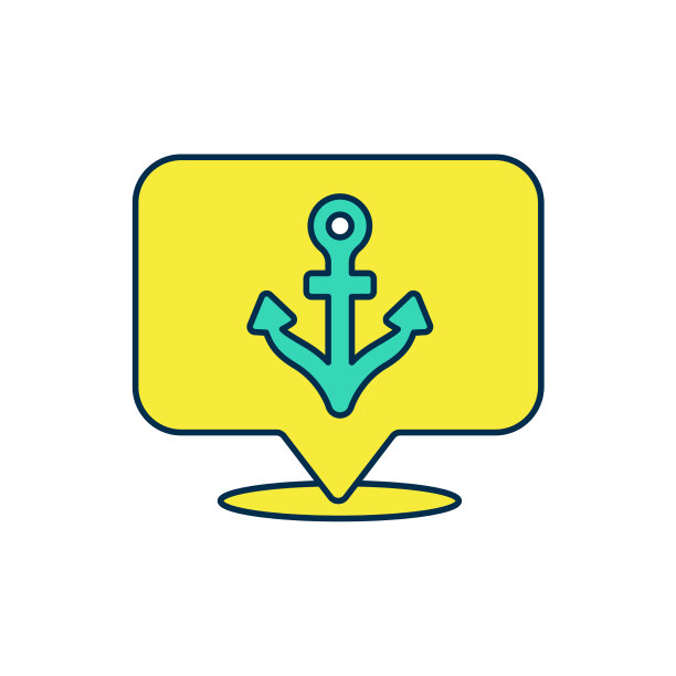 填充轮廓锚图标孤立在白色上图片下载