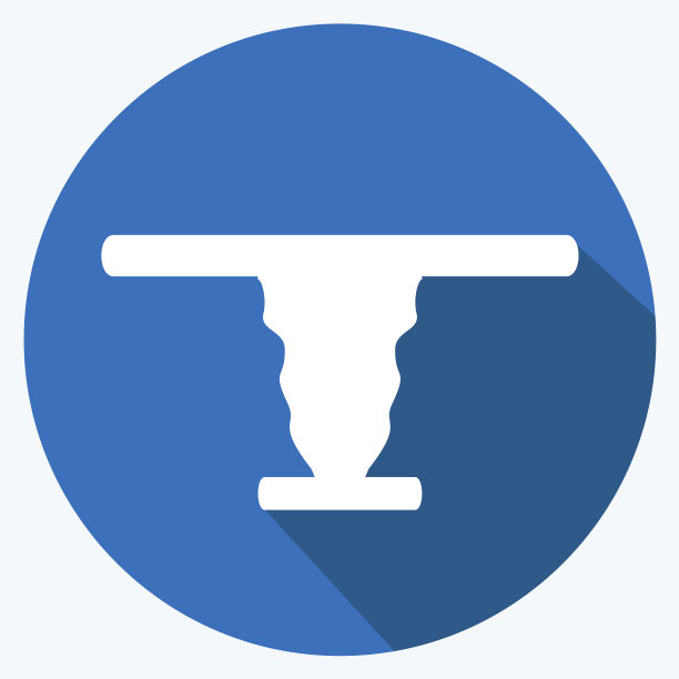 咖啡桌图标在时尚的长影子风格图片下载