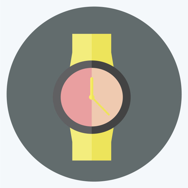 休闲腕表图标在时尚平底风格孤立图片下载