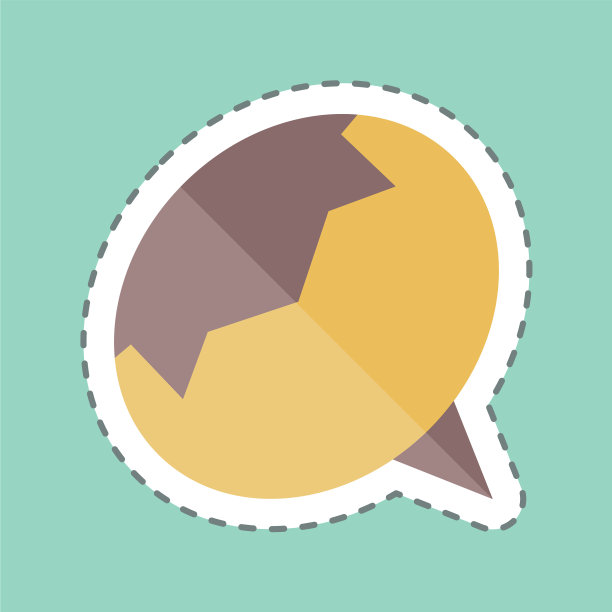 栗子贴纸在潮流线剪孤立上图片下载