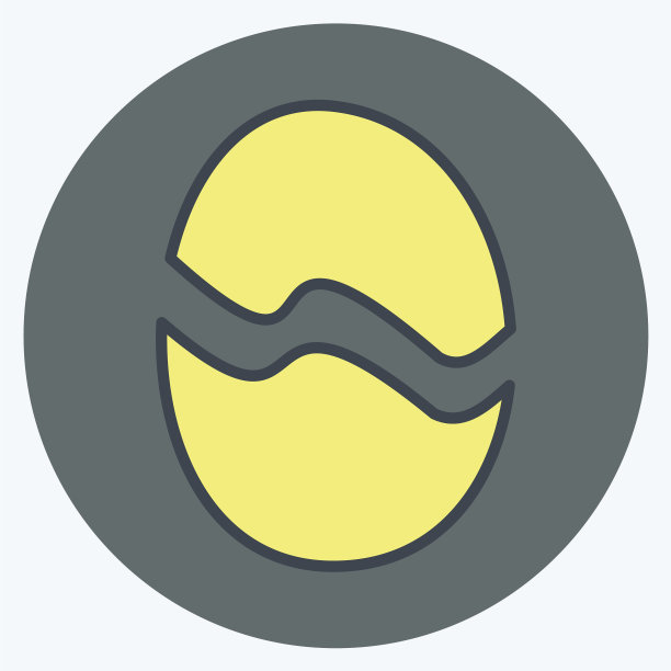 鸡蛋图标在时尚的颜色搭配风格孤立上图片下载