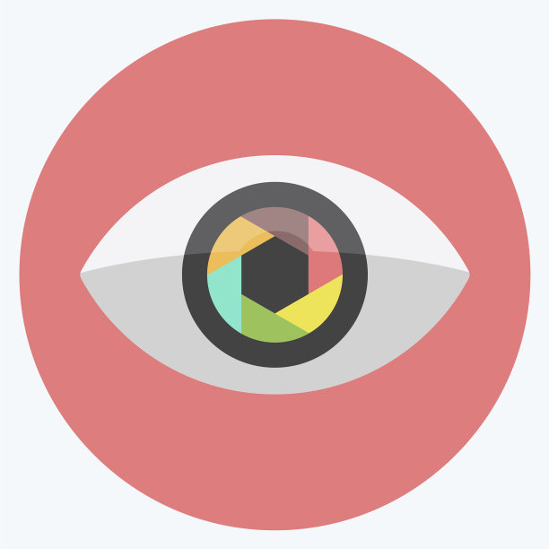 眼睛图标在时尚的平面风格孤立上软图片下载
