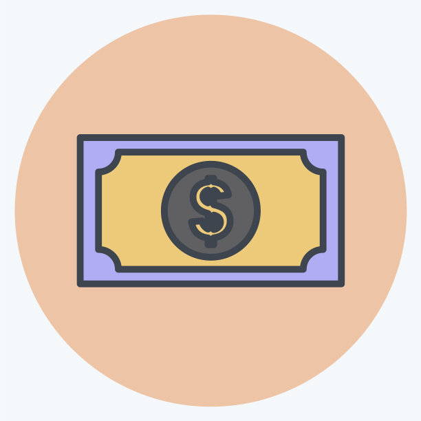 美元图标在时尚的颜色伙伴风格孤立图片下载