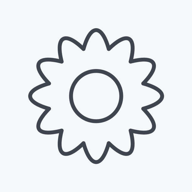 花朵图标在潮流线风格上孤立柔和图片下载