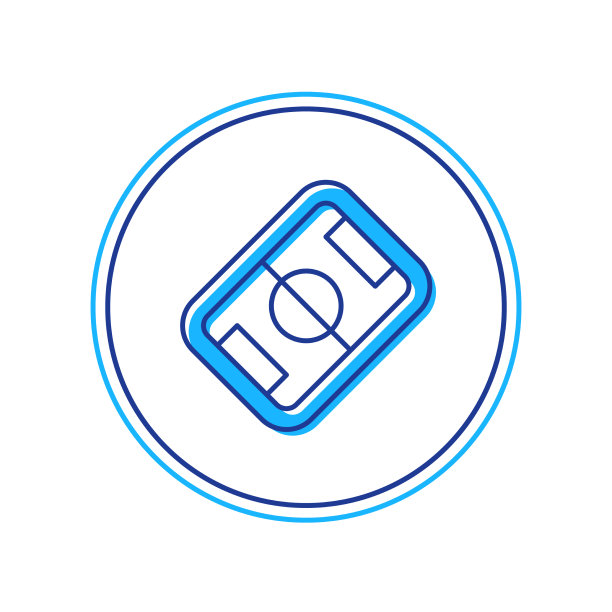 填充轮廓足球或足球场图标图片下载