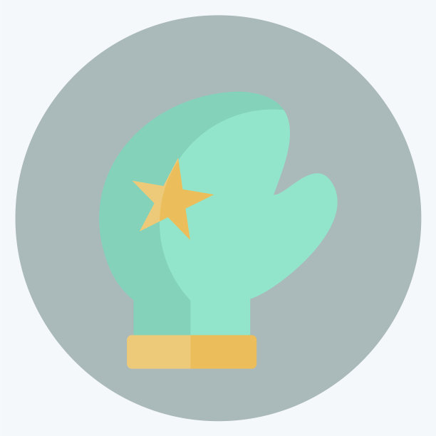 手套图标在时尚的平面风格孤立在软图片下载