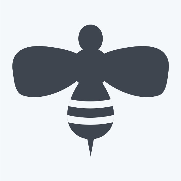 蜜蜂图标在时尚的字形风格孤立上图片下载
