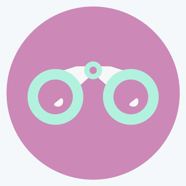 图标双筒望远镜-平面风格-简单的可编辑图片下载