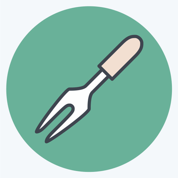 图标雕刻叉-颜色搭档风格-简约图片下载