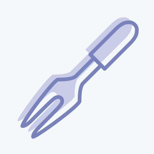 图标雕刻叉-双色调风格-简约图片下载