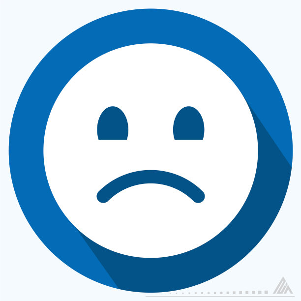 图标悲伤表情2长影子风格图片下载