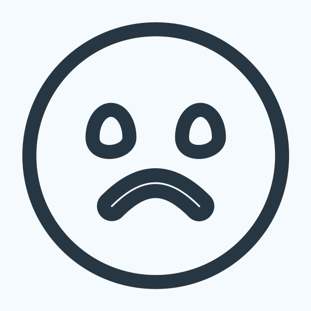 图标表情悲伤线风格图片下载