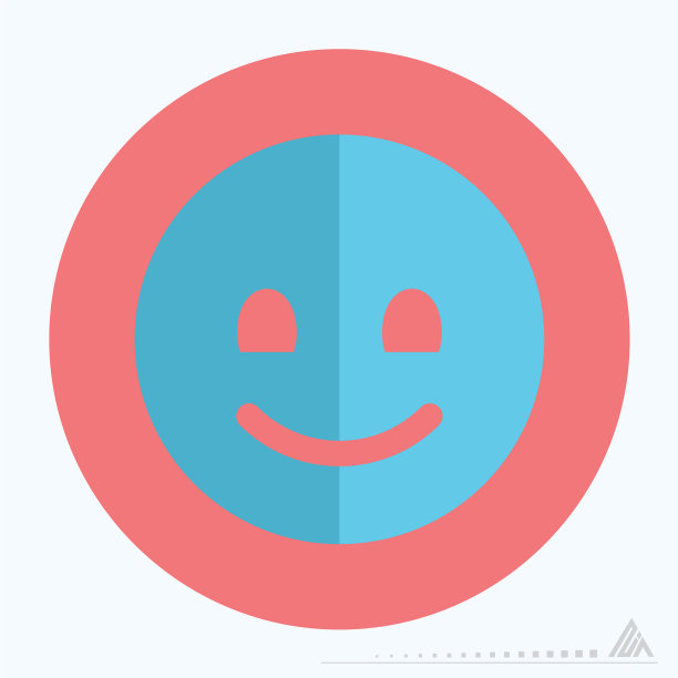 图标表情微笑-扁平风格图片下载