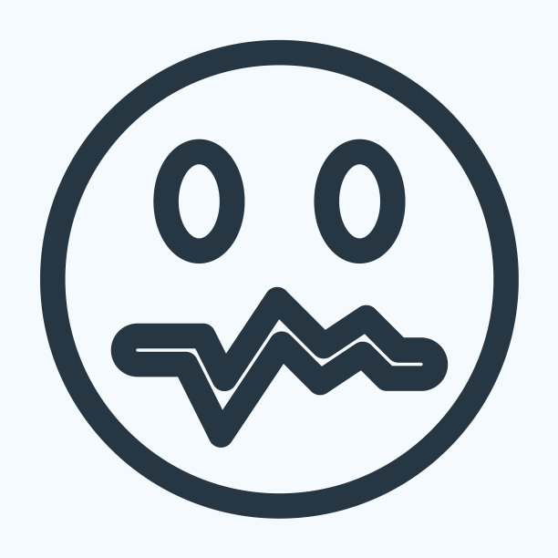 图标忧虑的表情-线条风格图片下载