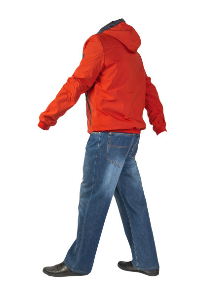 深蓝色牛仔裤，黑色皮鞋，白色背景的夹克。图片下载