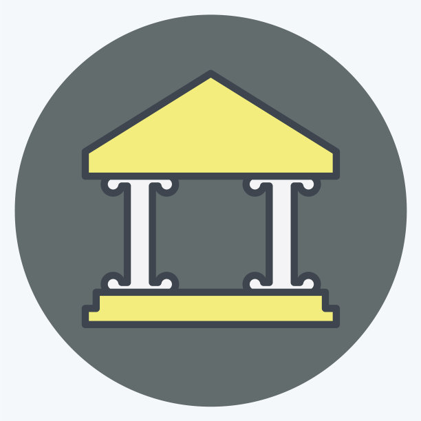 图标博物馆建筑I -色彩搭配风格-简约图片下载