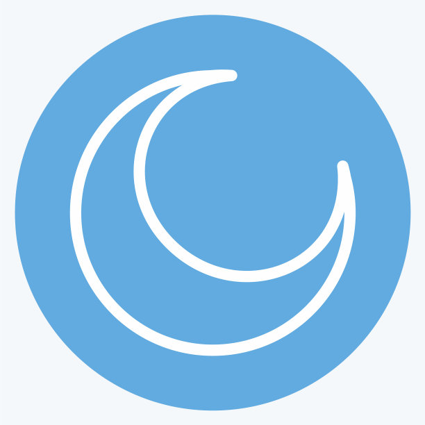 图标新月亮-蓝色的眼睛风格-简单图片下载