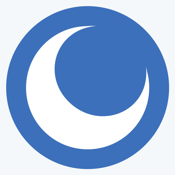 图标新月-长阴影风格-简单图片下载