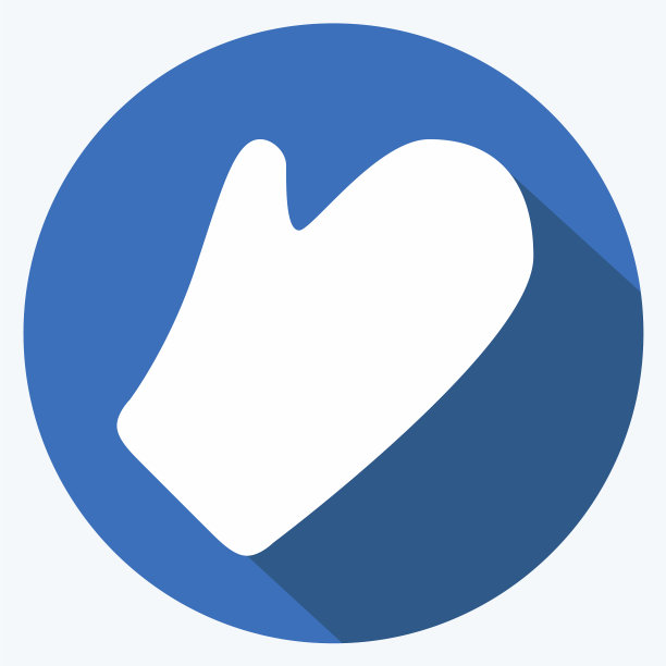 图标烤箱手套-长阴影风格-简单图片下载