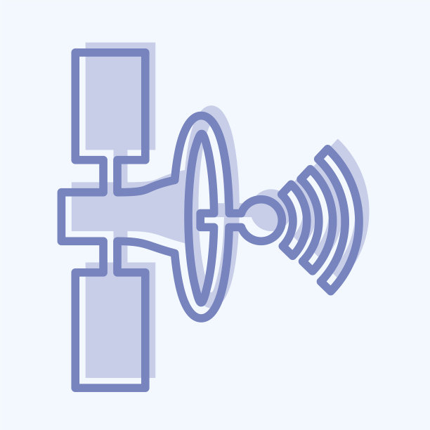 图标卫星-两种色调的样式，不可编辑图片下载