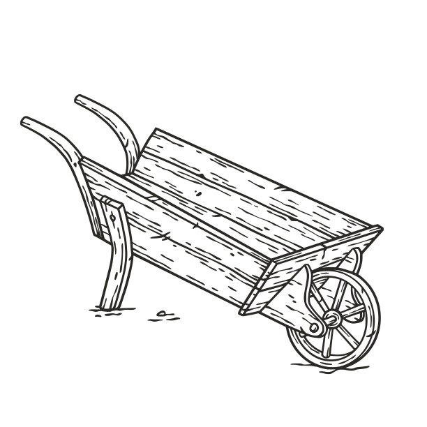 复古复古的秋季木制乡村蔬菜车图片下载