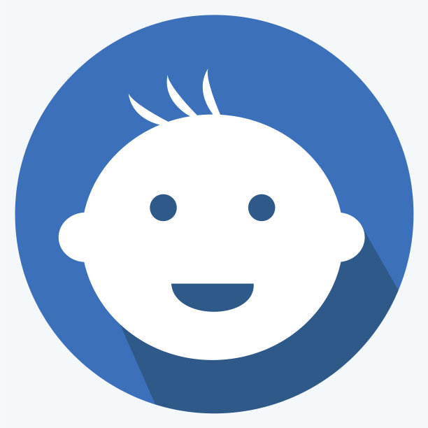 图标微笑宝宝-长阴影风格-简单图片下载