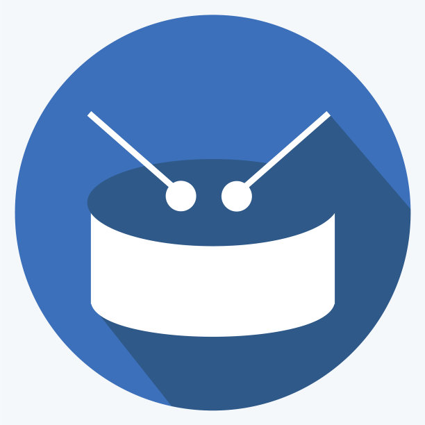 图标圈套鼓-长阴影风格-简单图片下载