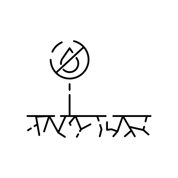 干旱。渴。干裂的植物或土壤全球灾难。饥荒。气候变化矢量线图标。可编辑的图片下载