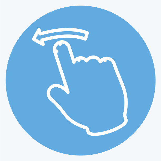 图标滑左-蓝色眼睛风格-简单图片下载