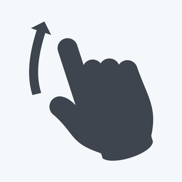 图标向上滑动-字形风格-简单的可编辑图片下载