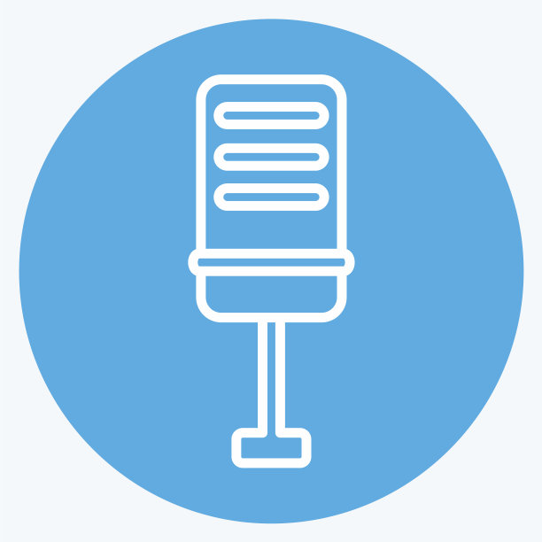 图标表麦克风-蓝色眼睛风格-简单好图片下载