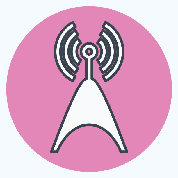 图标电信塔-颜色伙伴样式简单图片下载