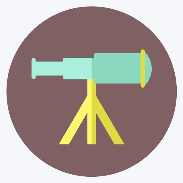 图标望远镜上站立平坦的风格-简单图片下载