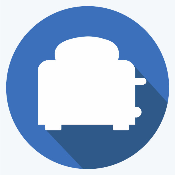 图标烤面包机-长阴影风格-简单图片下载