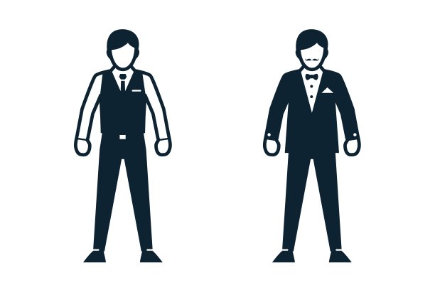 人，男人，时尚，服装图标与白色背景图片下载