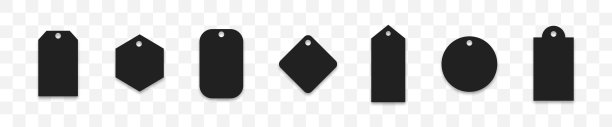 价签标签收藏。纸张销售标签图标集。向量孤立的插图。图片下载