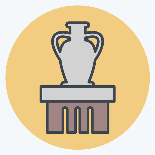 图标花瓶展品-颜色搭档风格-简单图片下载