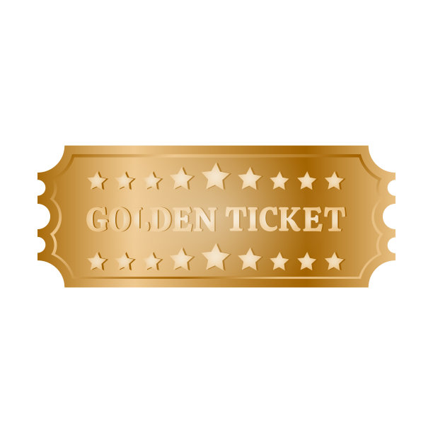 带着金色星星的金色门票图片下载
