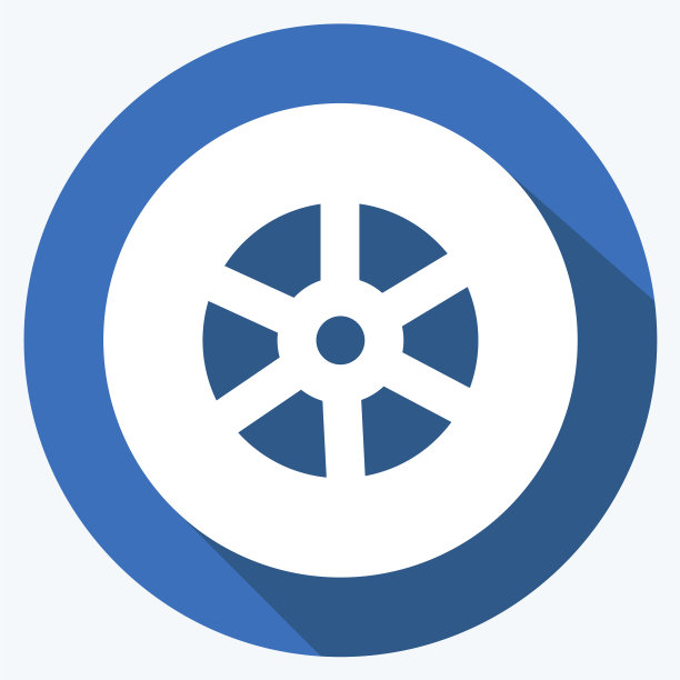 图标轮子-长阴影风格-简单好图片下载