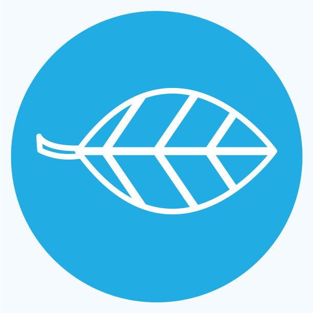 叶子我的图标在时尚的蓝色眼睛的风格孤立上图片下载