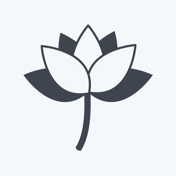 莲花图标以时髦的字形风格孤立于软上图片下载