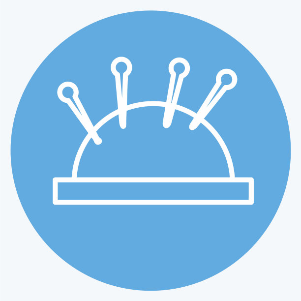 多针图标在时尚的蓝色眼睛的风格图片下载