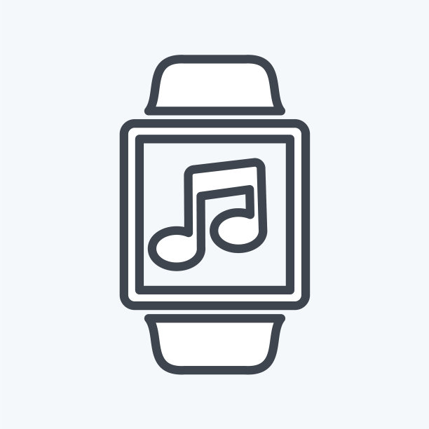 音乐应用图标在潮流线风格孤立上图片下载