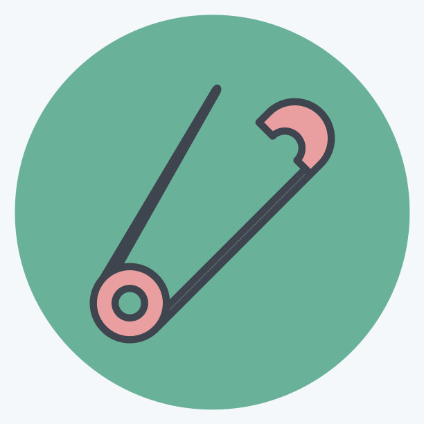 打开安全别针图标时髦的颜色mate风格图片下载