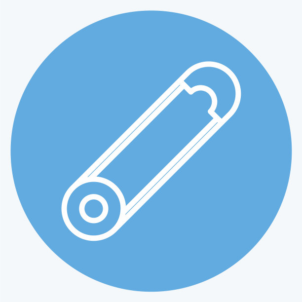 安全别针图标在时尚的蓝色眼睛的风格图片下载