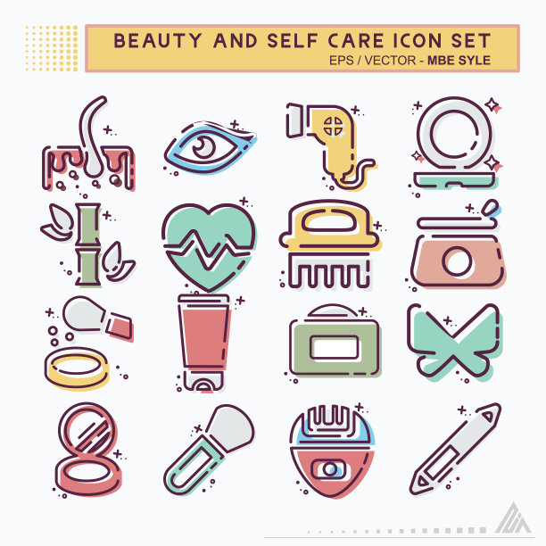 集美丽与自我护理风格图标图片下载