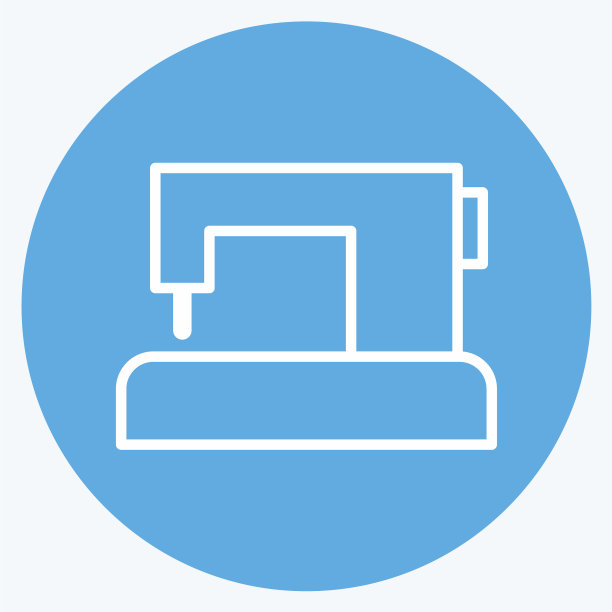 缝纫机图标在时尚的蓝色眼睛的风格图片下载